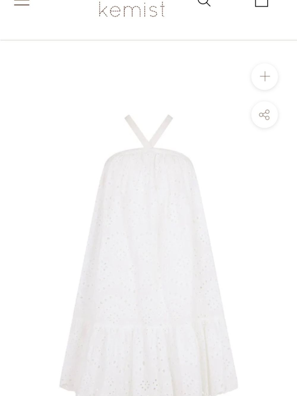 NWOT-LUCENA BRODERIE
ANGLAISE DRESS IN
WHITE- - Picture 2 of 13